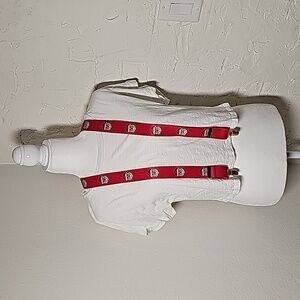 Unbranded Buckle Down Suspenders Braces Santa Christmas Holiday Red Green White